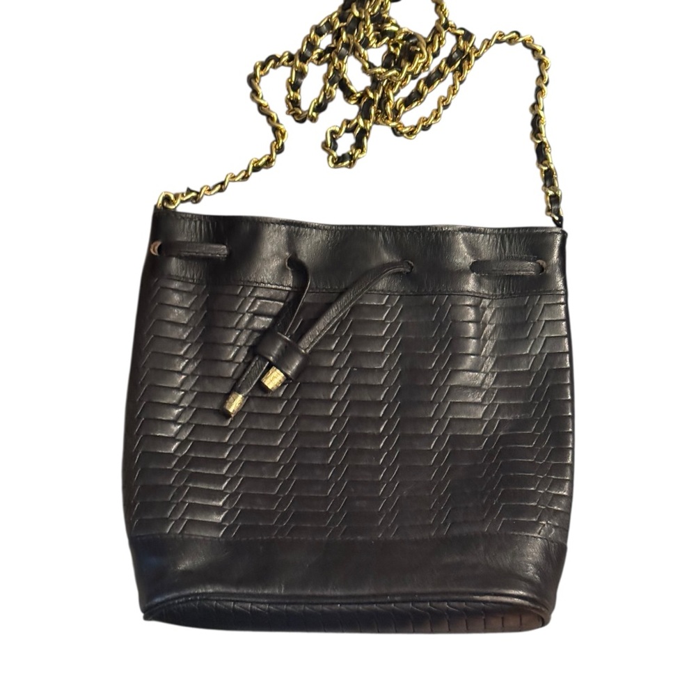 Stunning Vintage Tivoli Black Leather Shoulder Bag